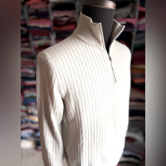 Ralph Lauren Men's Light Gray Zip-Up Sweater - Picture 1 of 7